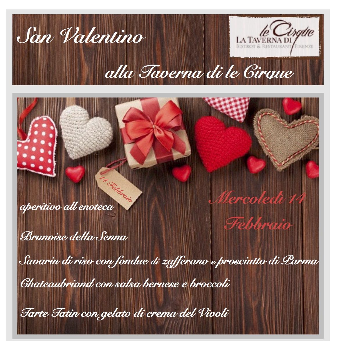 San Valentino alla Taverna di Le Cirque