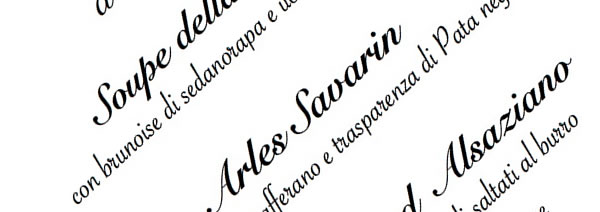 Menu del 27 e 28 aprile alla Taverna di Le Cirque